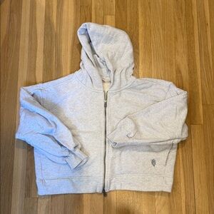 Gray Cut Above Zip Hoodie
